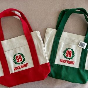 99 Ranch Market Tote Bags - Red and Green